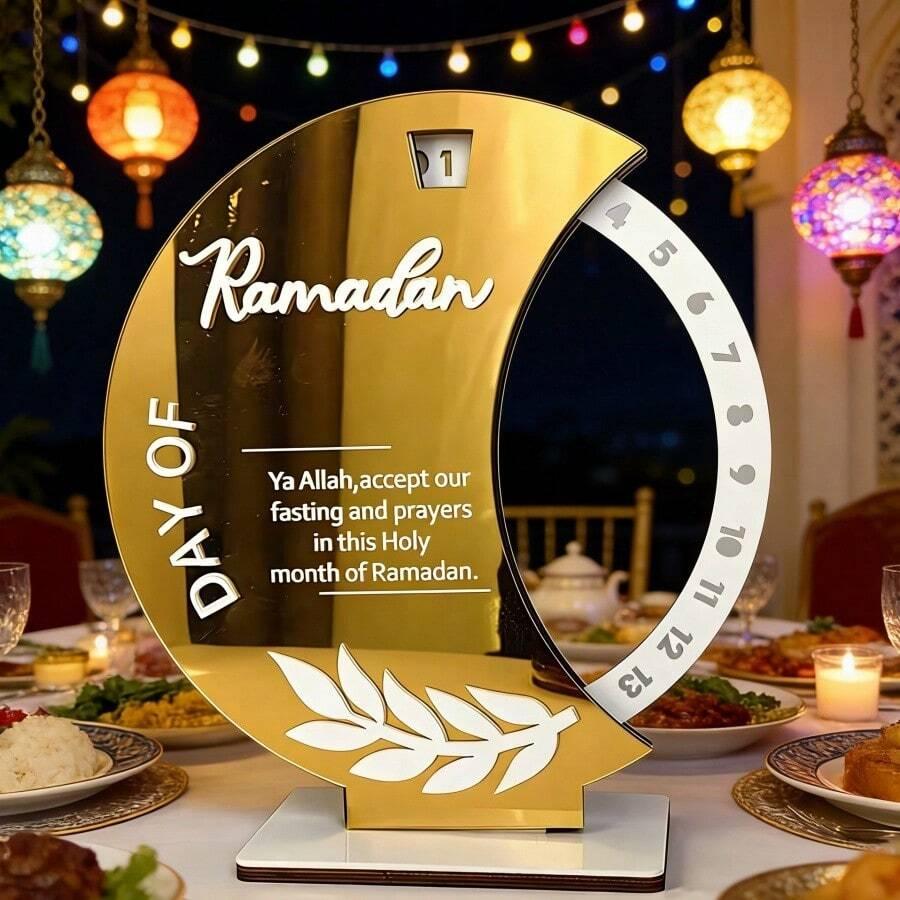 obrotowy drewniany kalendarz Ramadan