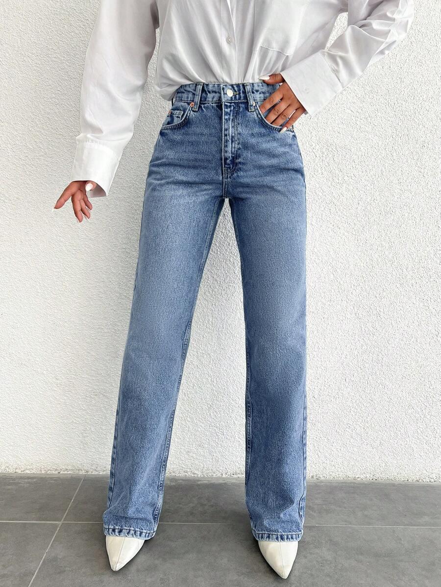 SPODNIE JEANS PROSTE NOGAWKI