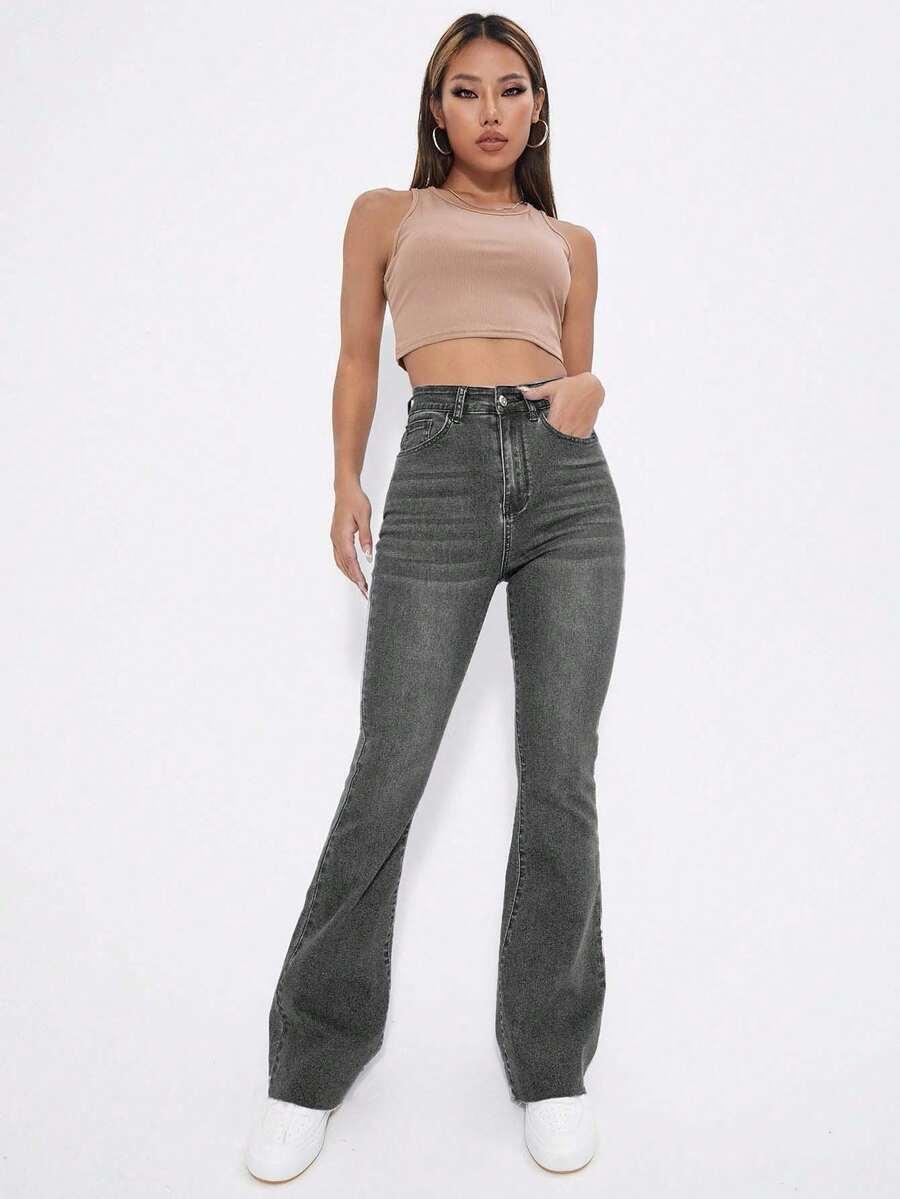 SZARE SPODNIE JEANS 