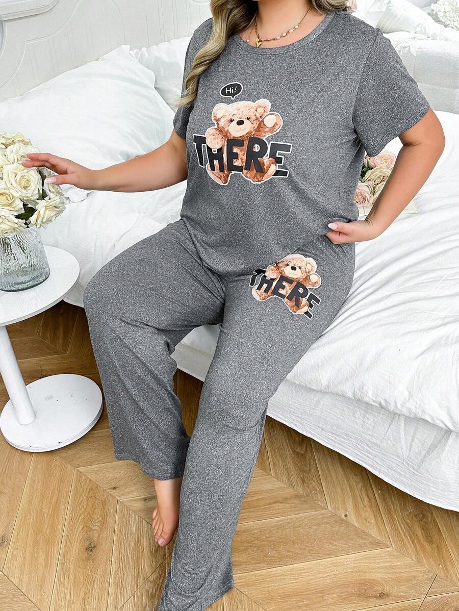 t-shirt spodnie piżama wzór