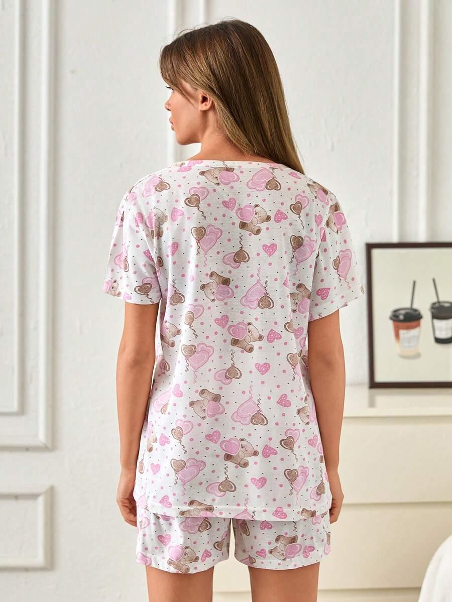 t-shirt spodenki komplet piżama