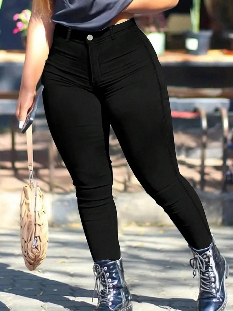 CZARNE SPODNIE JEANS