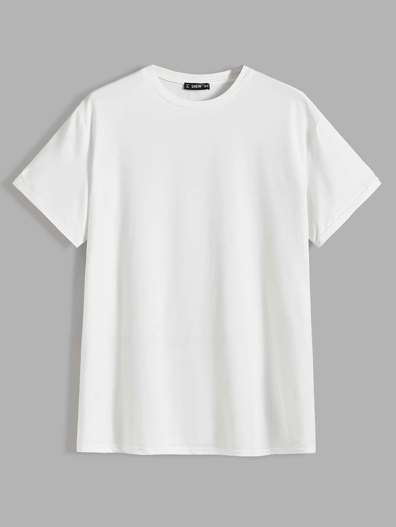 biały t-shirt okrągły dekolt