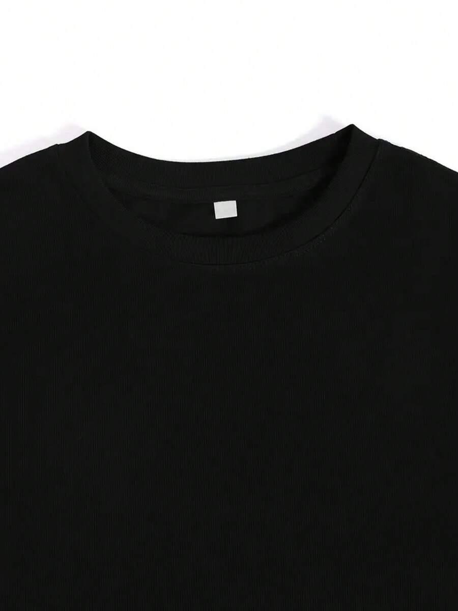 czarny t-shirt nadruk
