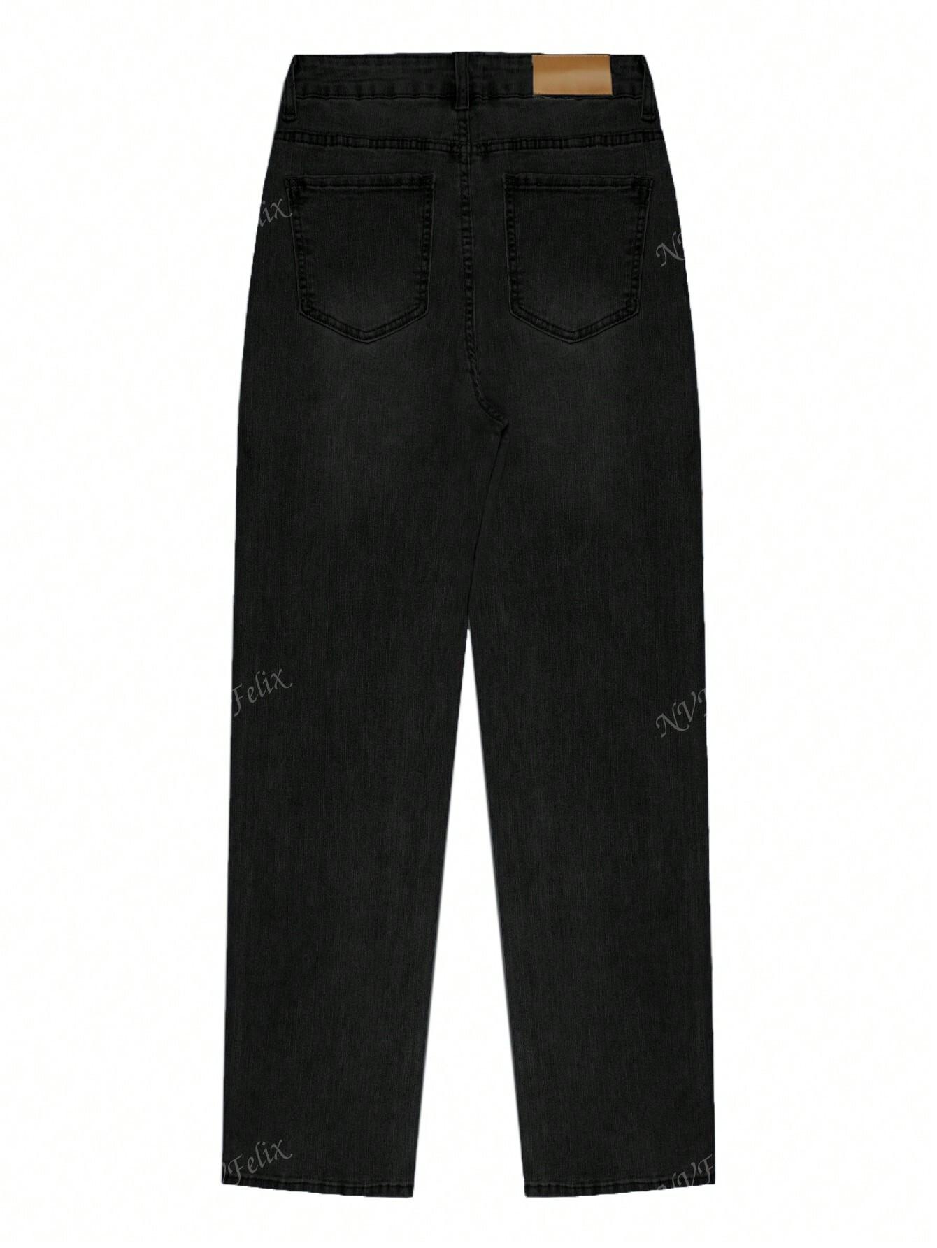 CZARNE SPODNIE JEANS 