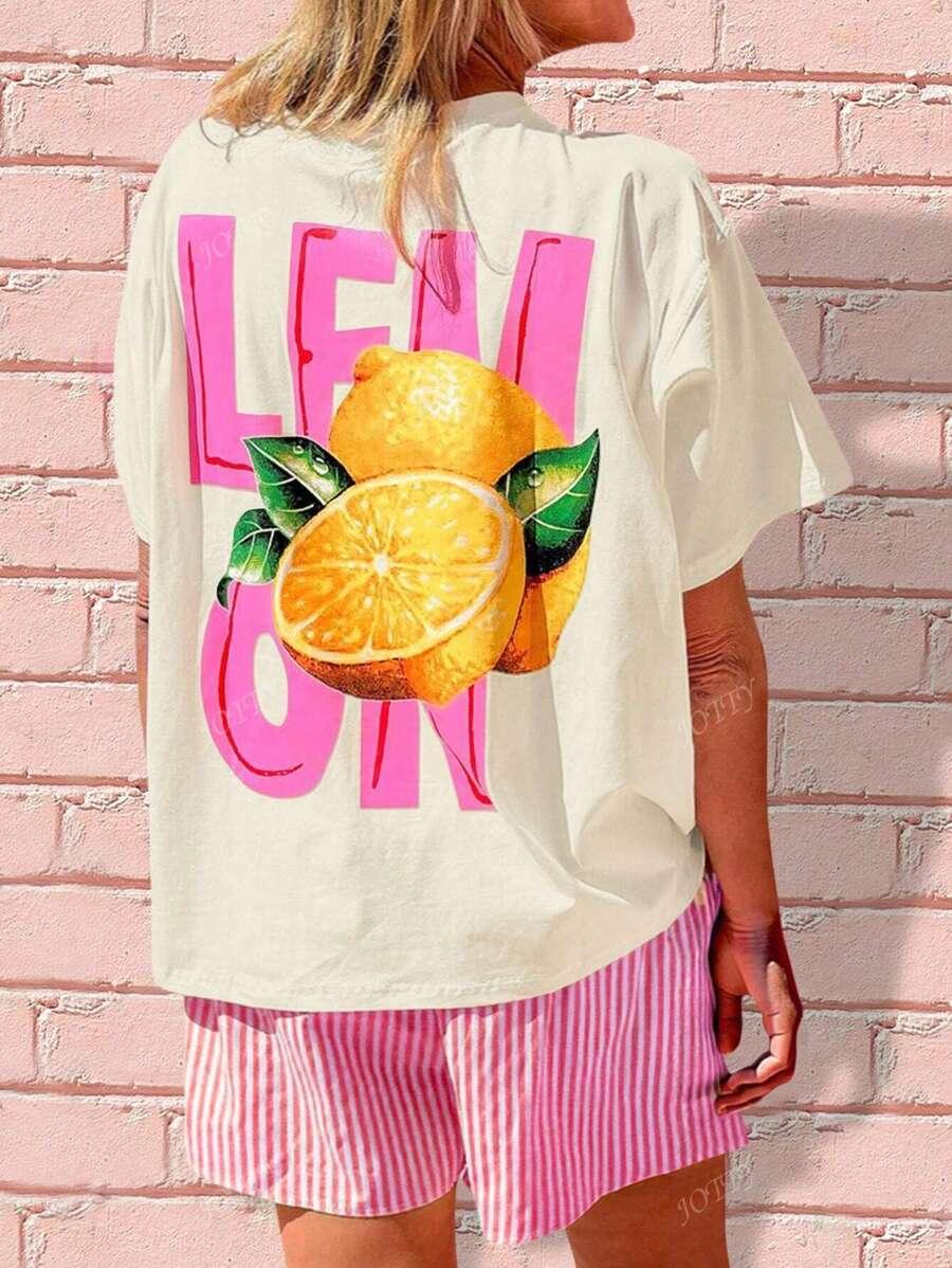 T-SHIRT Z NADRUKIEM NA TYLE