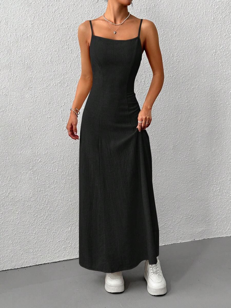 czarna sukienka maxi