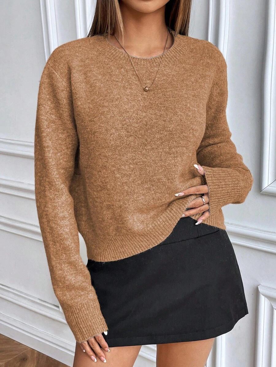 Sweter okrągły dekolt 