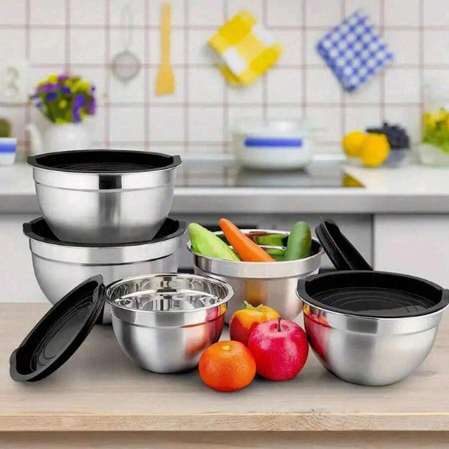 zestaw miski pokrywy 5 pack