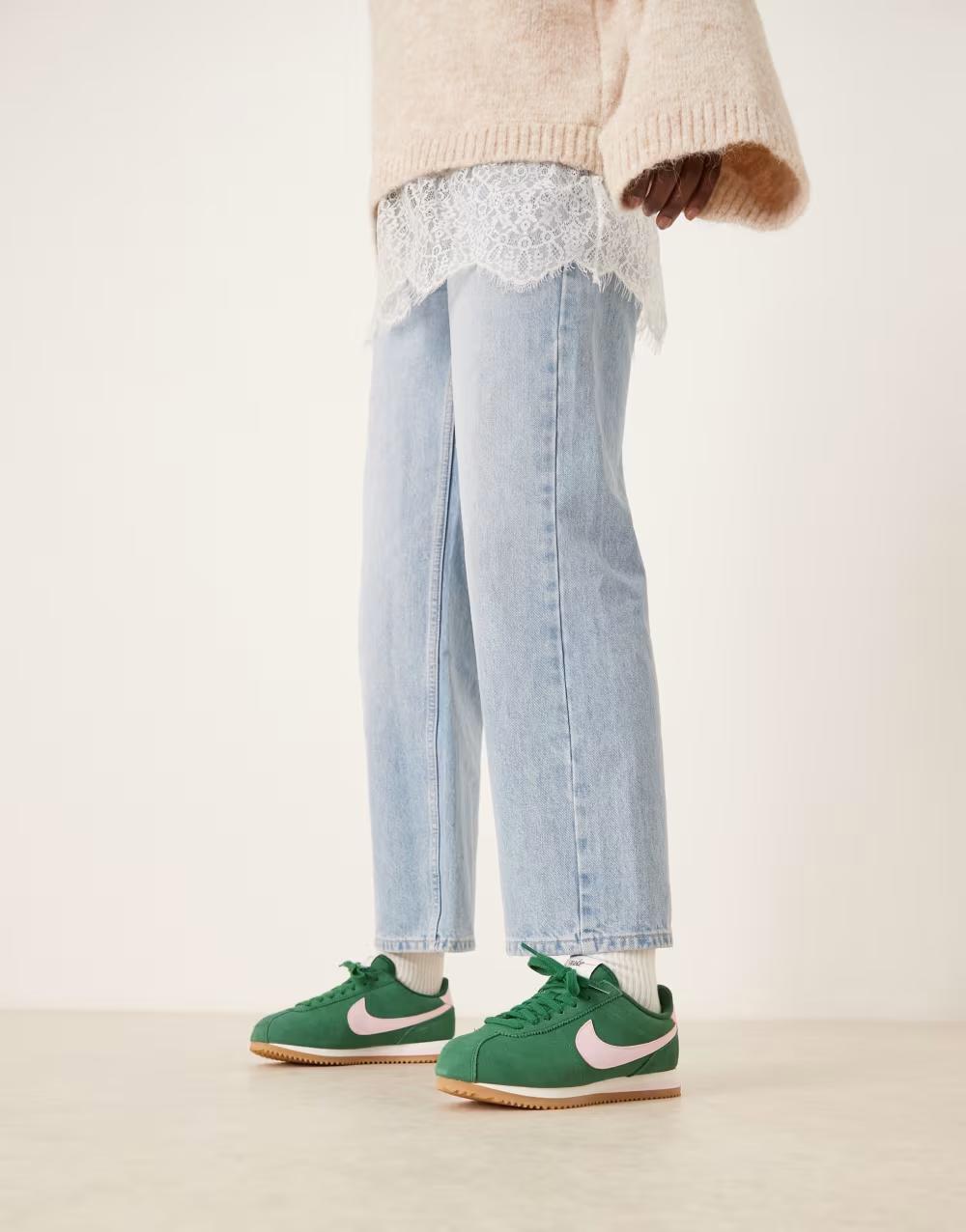 zielone buty sportowe zamsz  Cortez