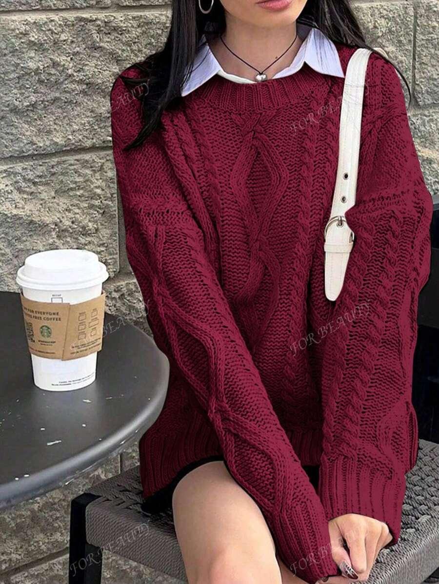 CZERWONY SWETER OVERSIZE