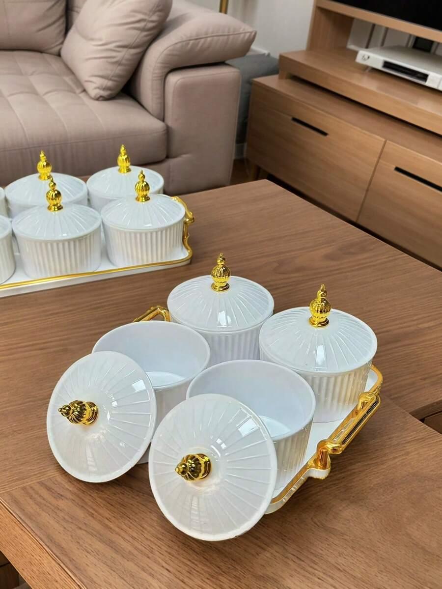 białe plastikowe pojemniki do przechowywania 4-pack