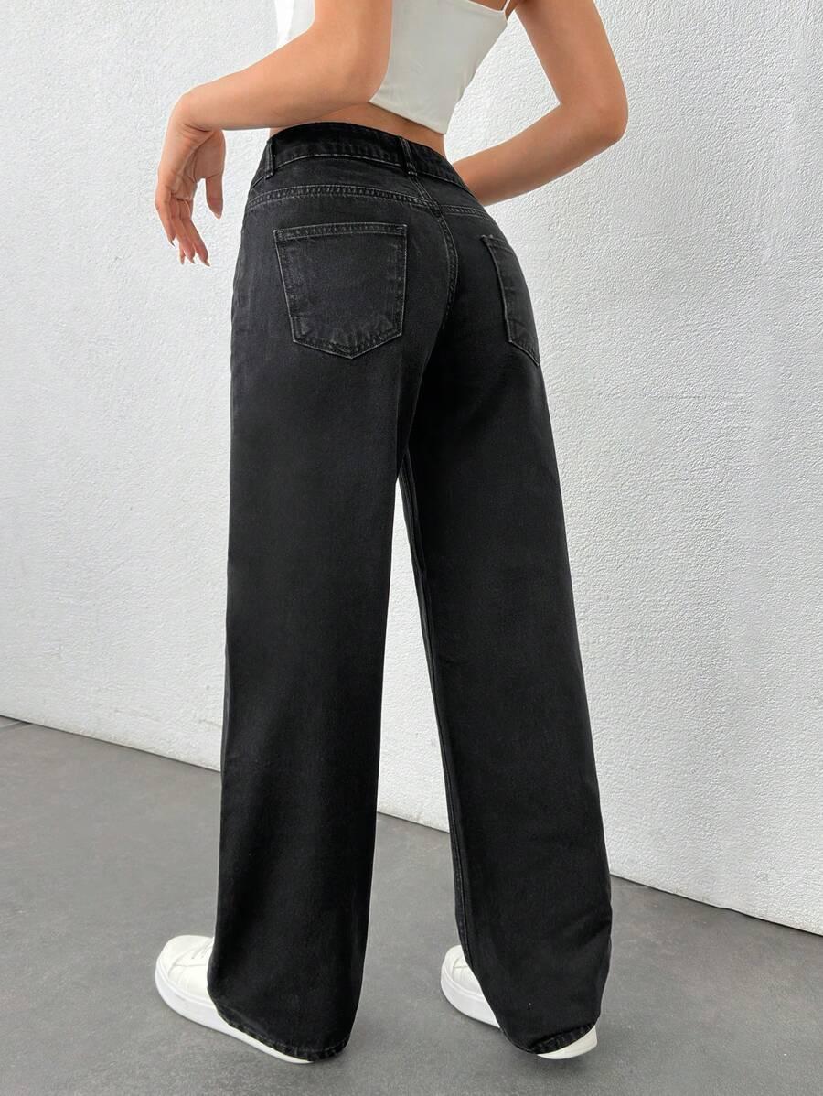 CZARNE SPODNIE JEANS