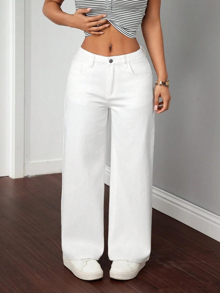 SPODNIE JEANS PROSTE NOGAWKI 
