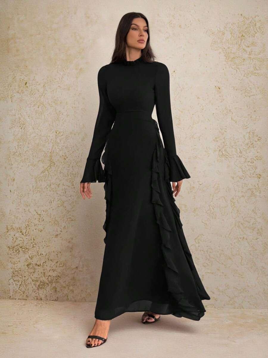 CZARNA MAXI SUKIENKA 