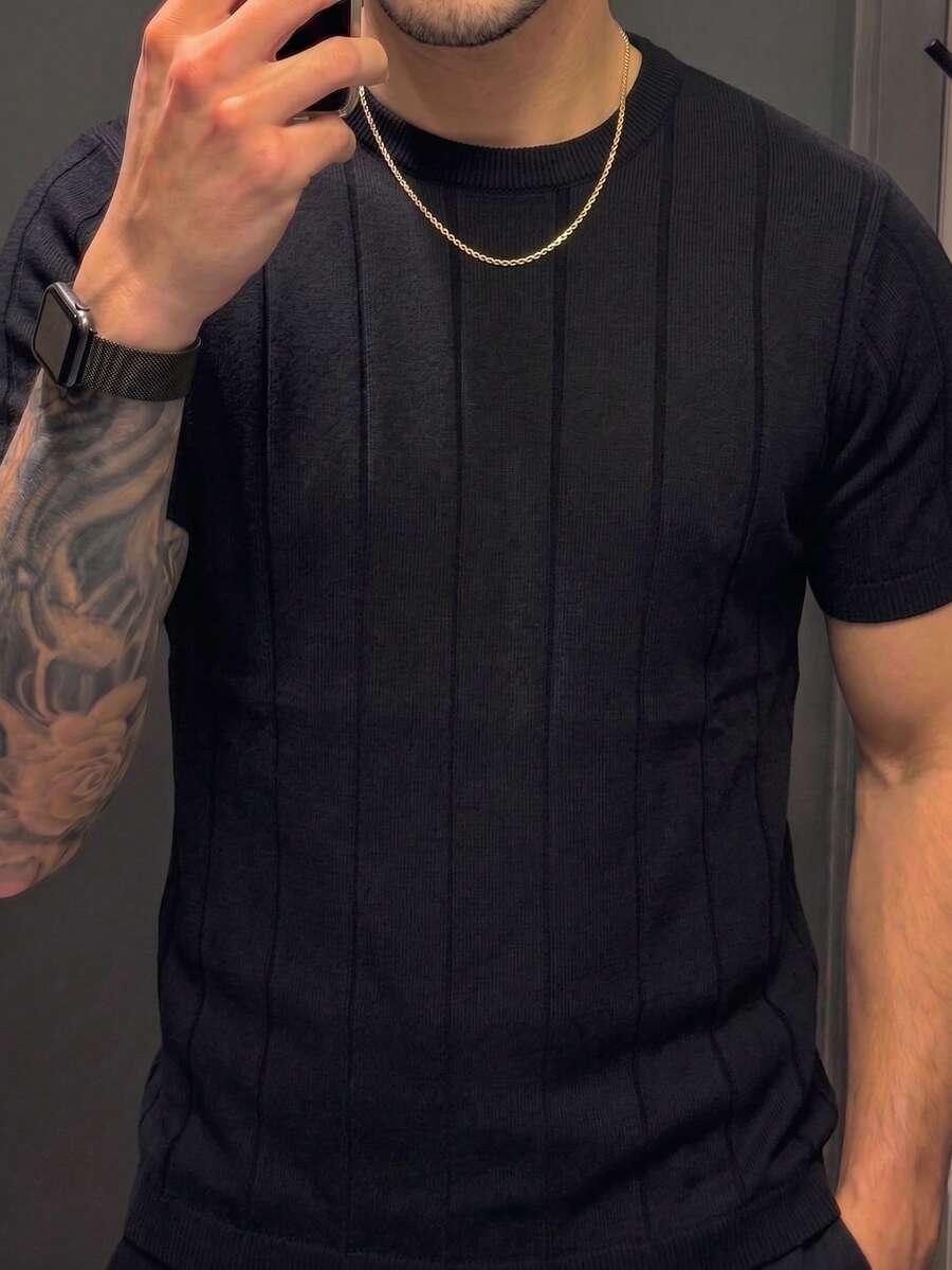 czarny t-shirt dzianina