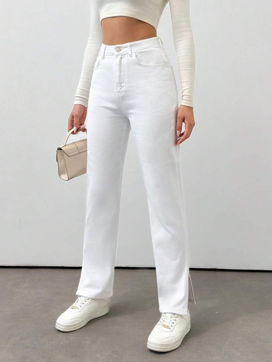 BIAŁE SPODNIE JEANS 