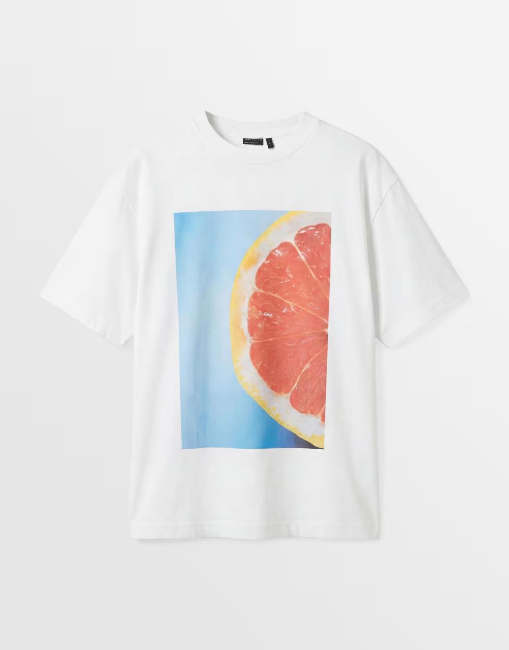 biały t-shirt print