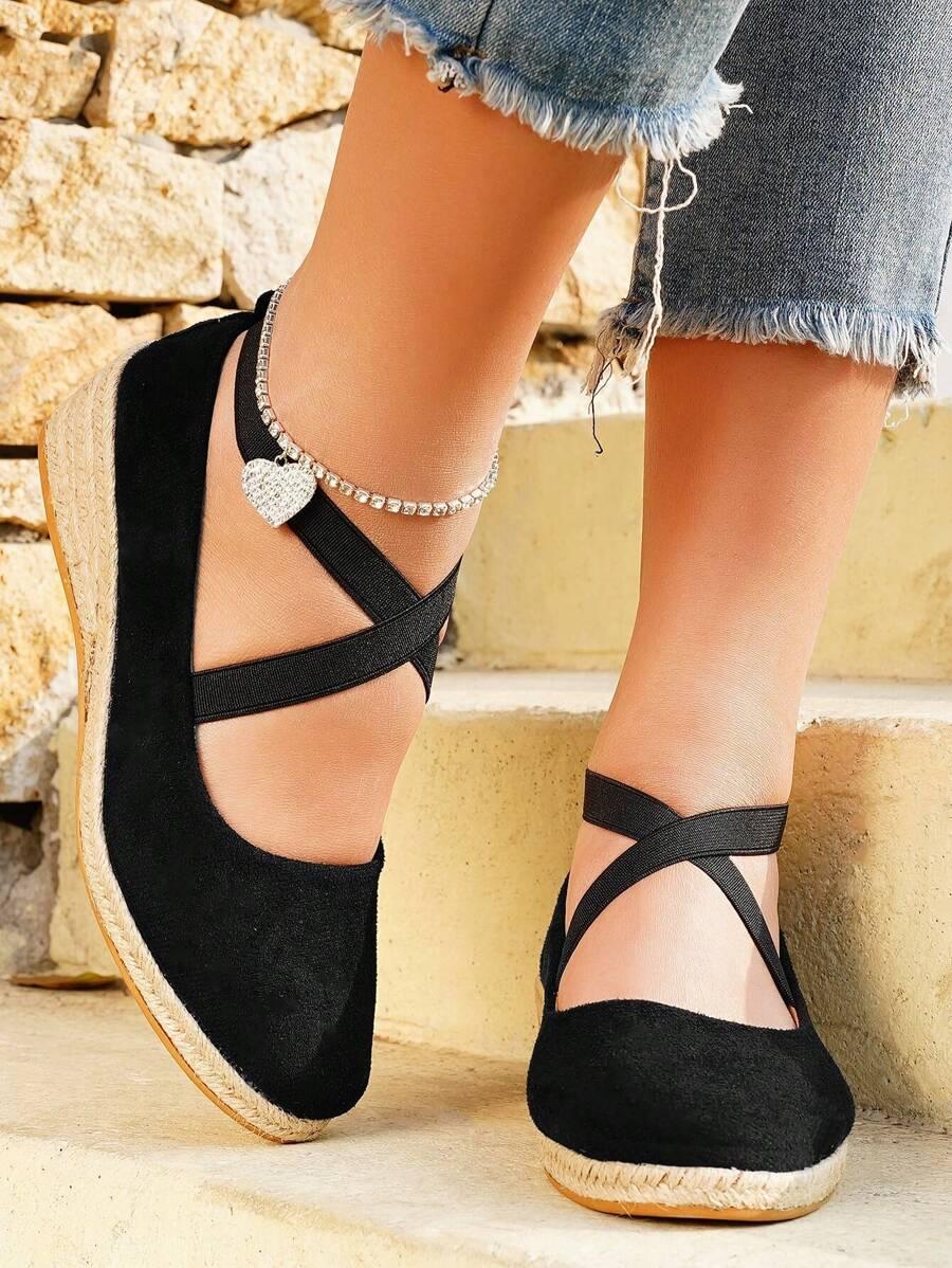 czarne espadryle gumki