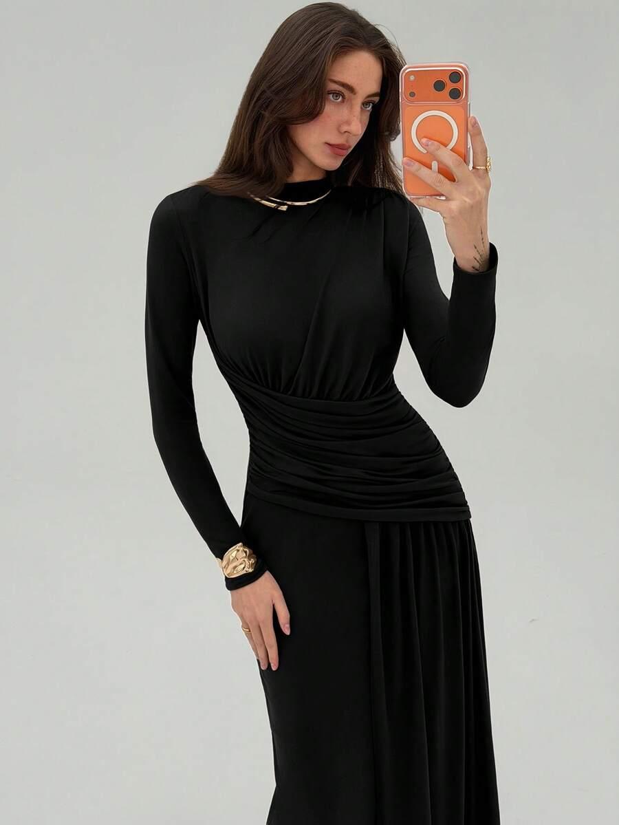 czarna maxi sukienka