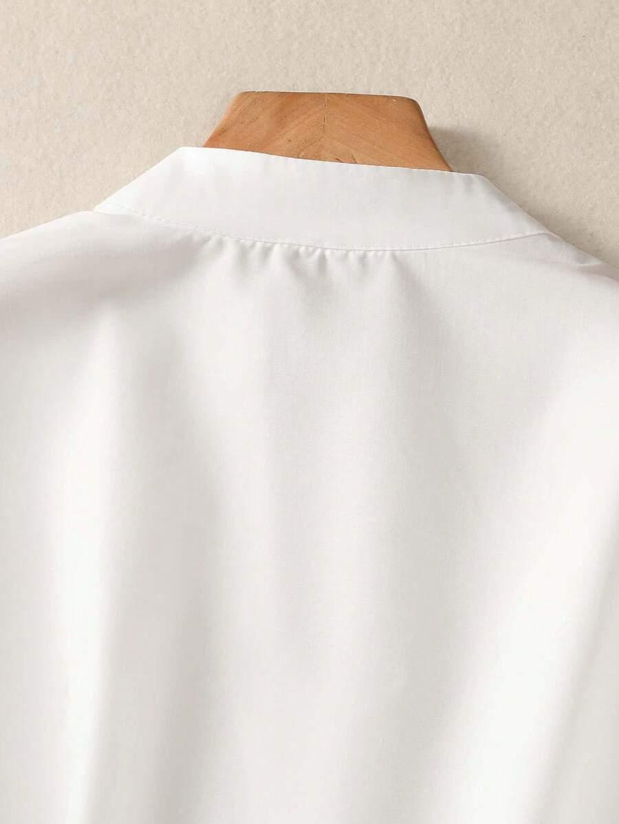 biała koszula v-neck 