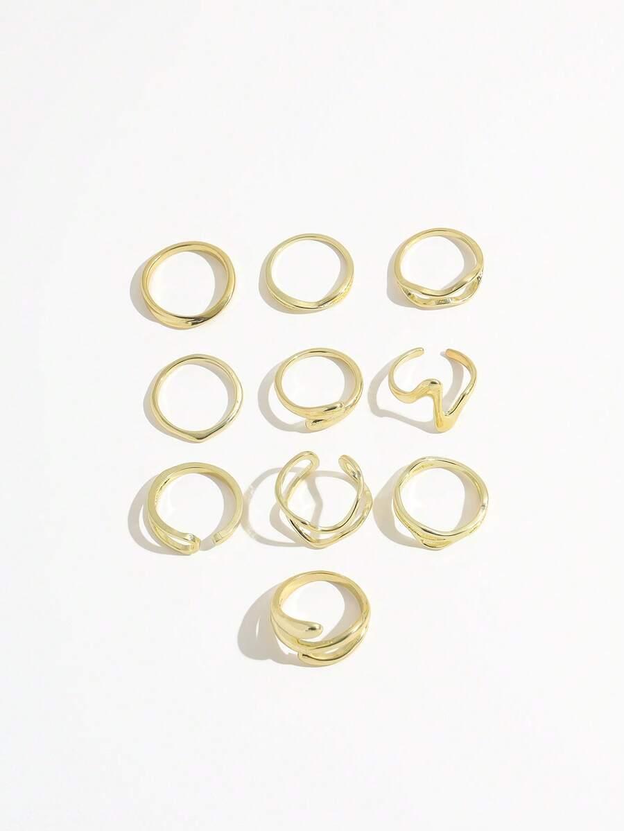 asymetryczne pierścionki 7-pack