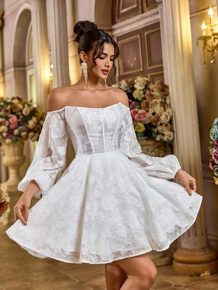 sukienka odkryte ramiona organza
