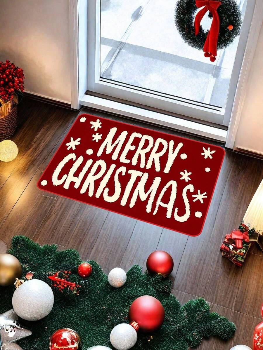 CZERWONA WYCIERACZKA NAPIS MERRY CHRISTMAS