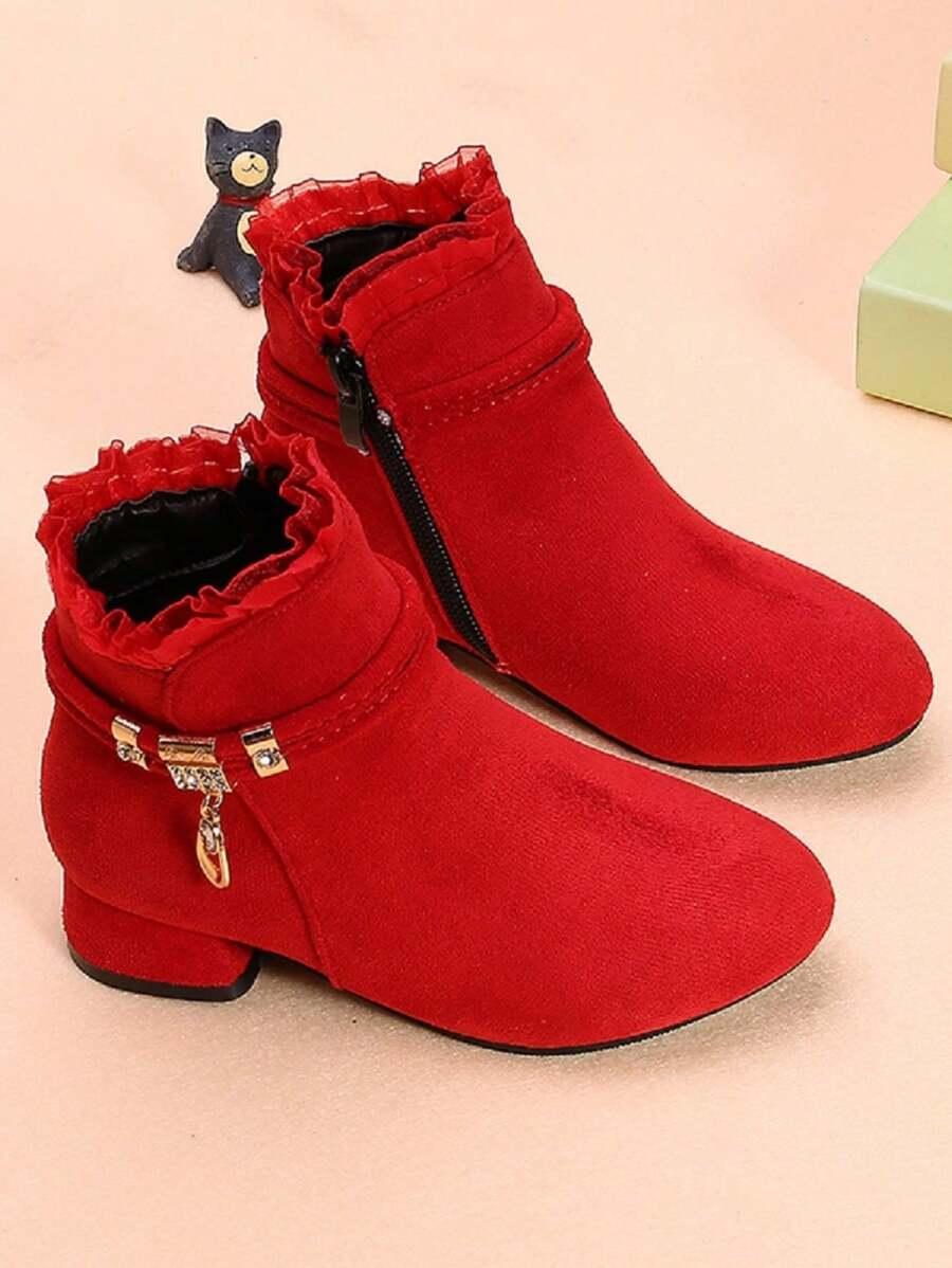 czerwone botki zip