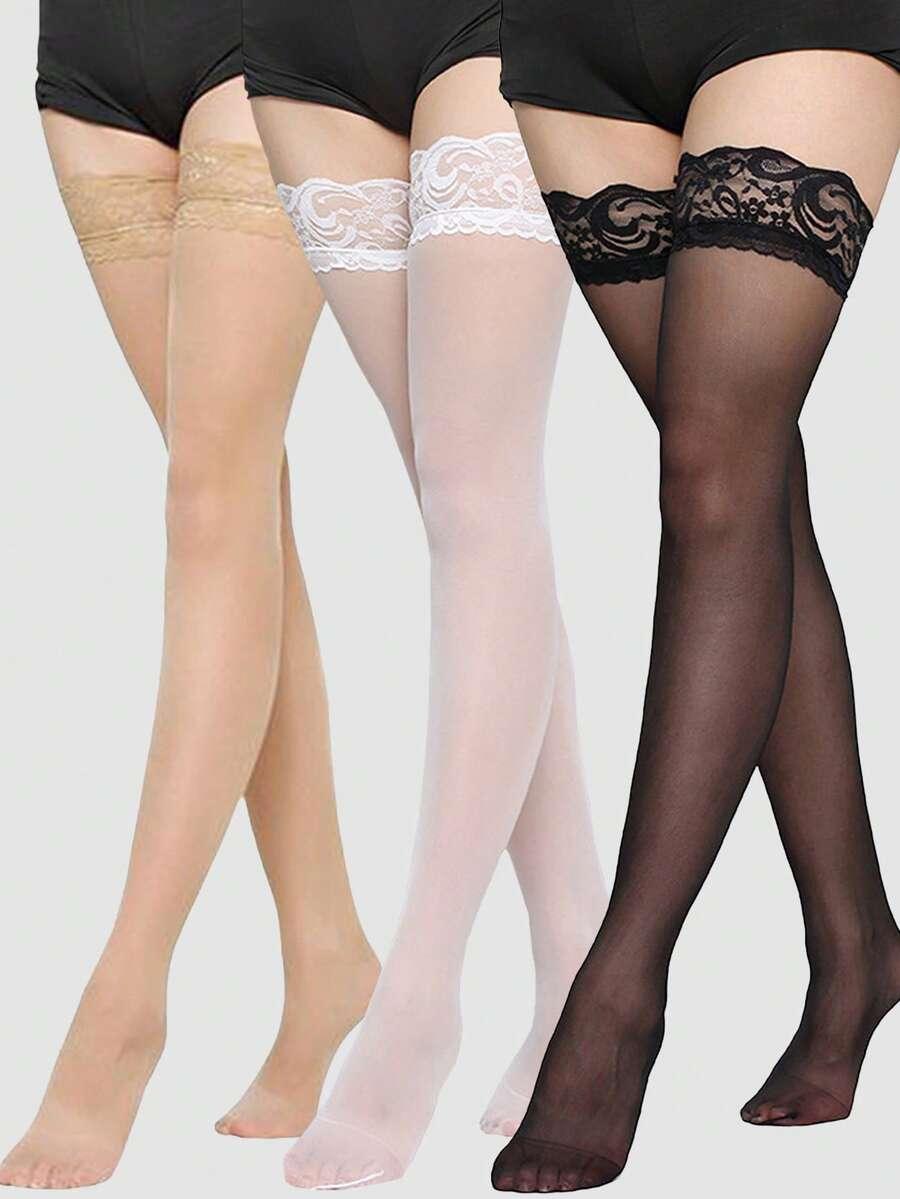 białe pończochy 2-pack