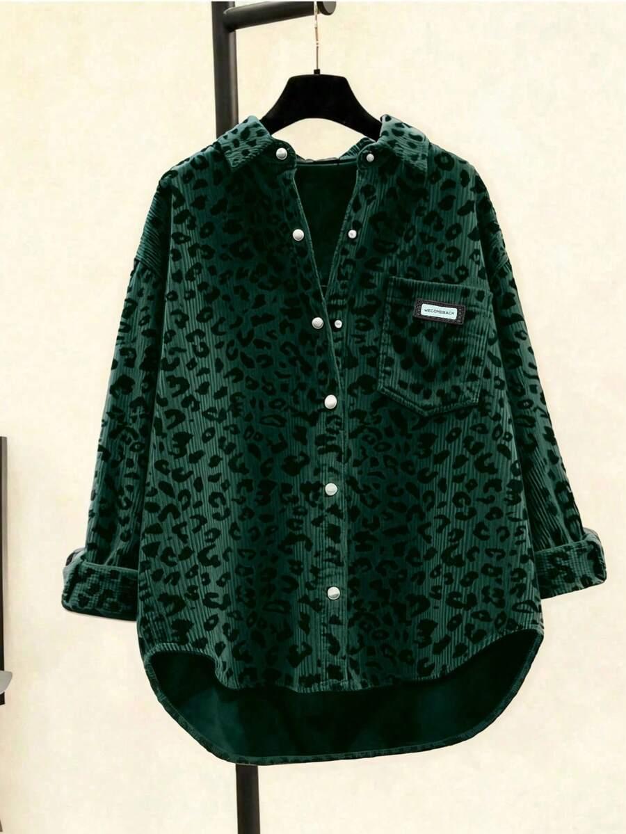 zielona koszula animal print