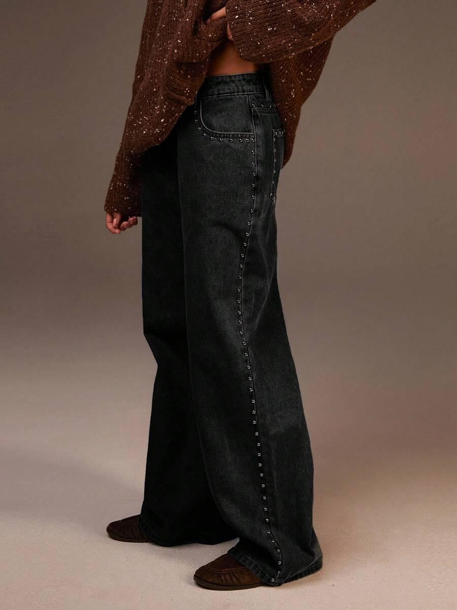 CZARNE SPODNIE JEANS