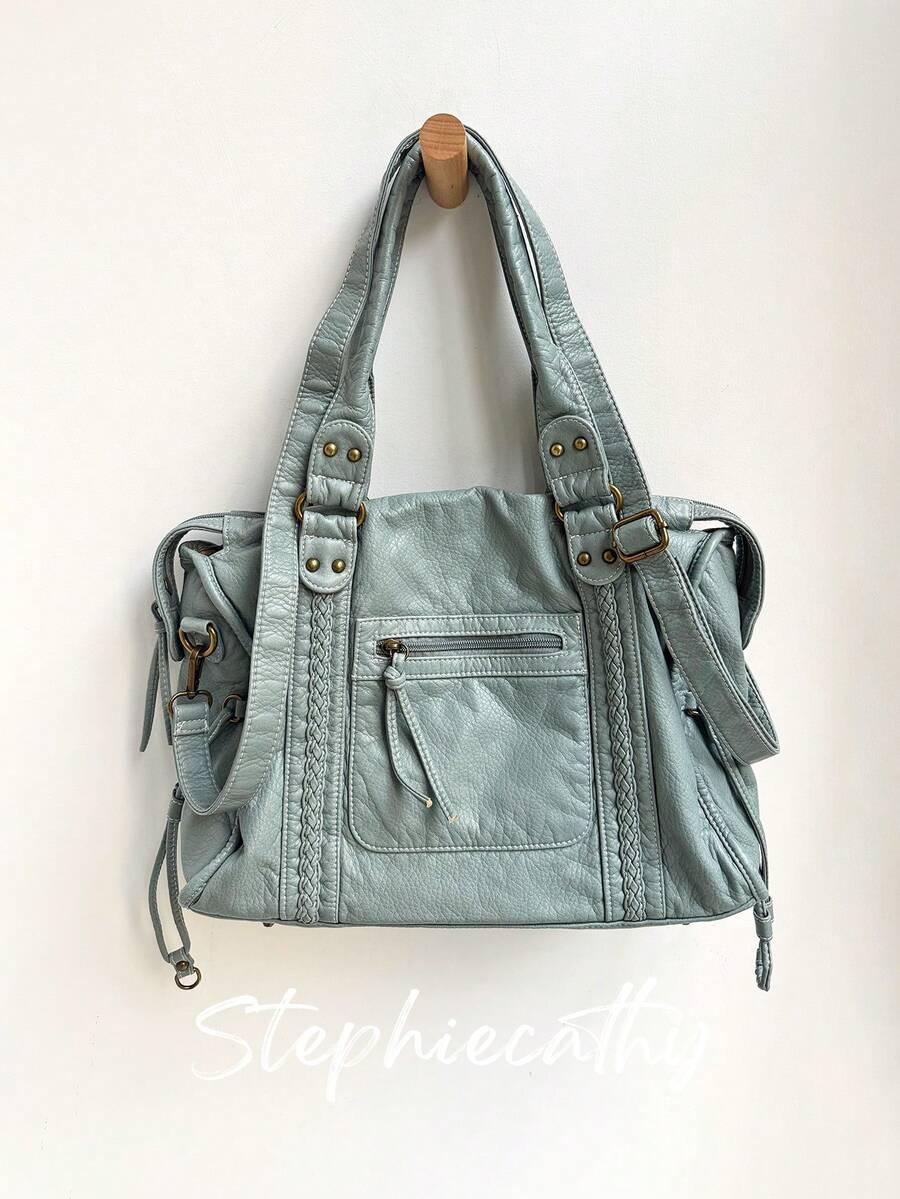 niebieska torba na ramie 38x29cm