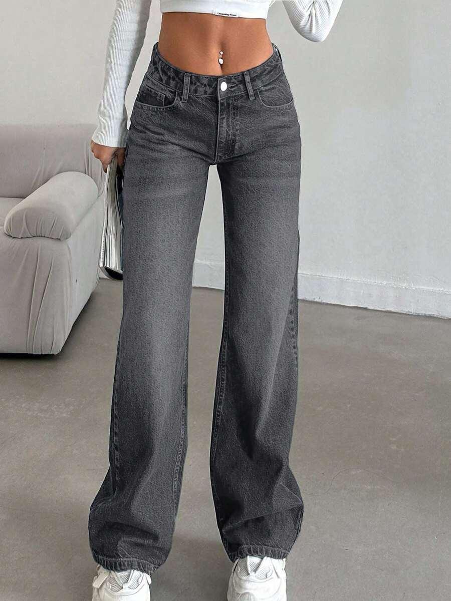 SZARE SPODNIE JEANS 
