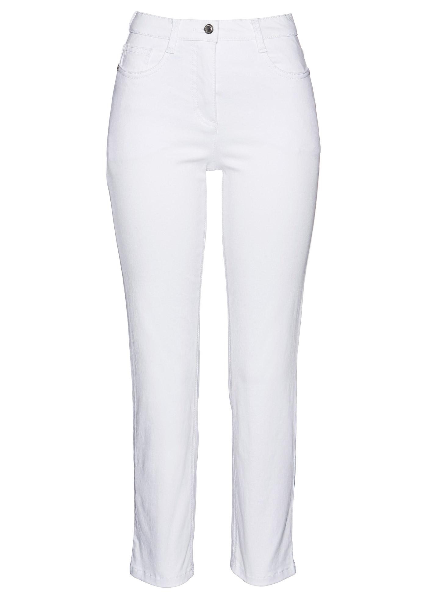 BIAŁE SPODNIE JEANS KIESZENIE