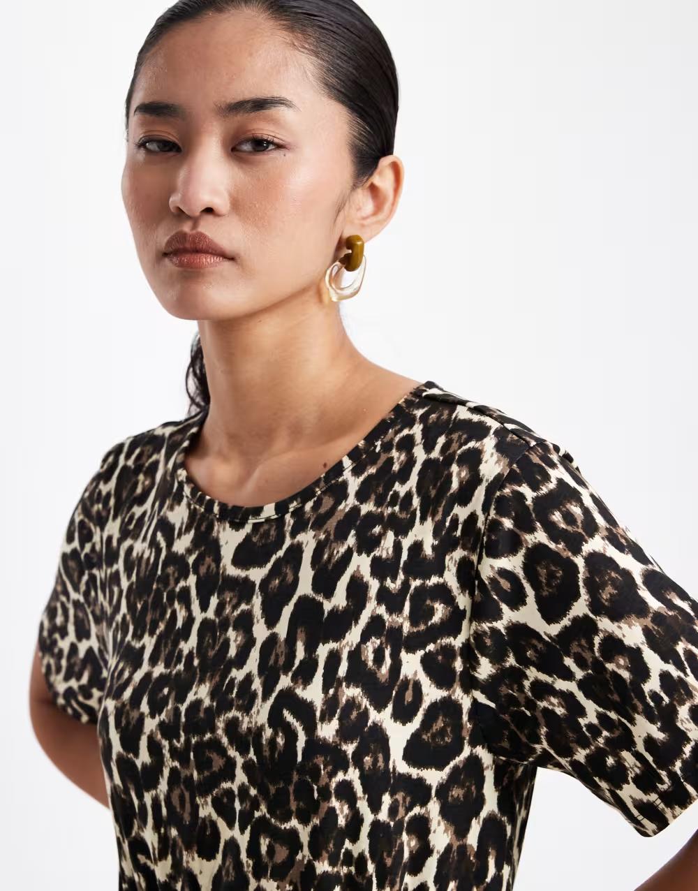 SUKIENKA KRÓTKI RĘKAW ANIMAL PRINT