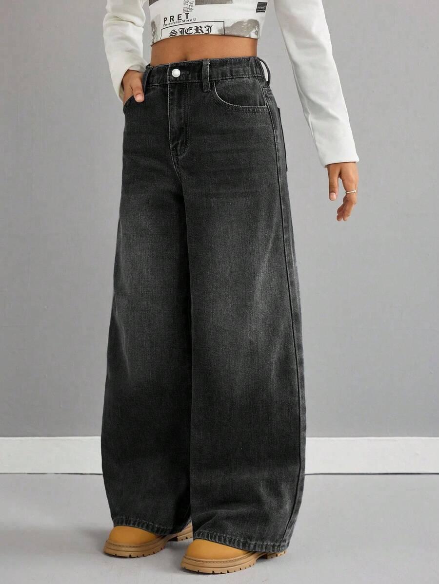 CZARNE PROSTE JEANSY