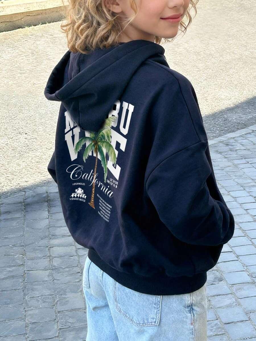 granatowa bluzka kaptur