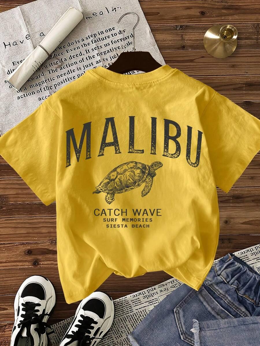 żółty t-shirt nadruk