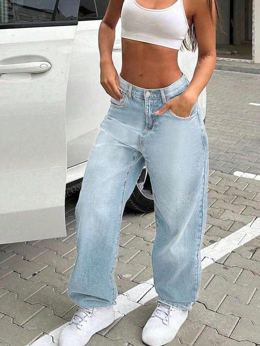 DAMSKIE PROSTE JEANSY