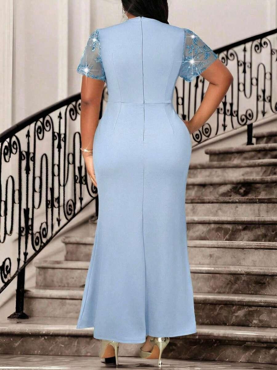 NIEBIESKA MAXI SUKIENKA
