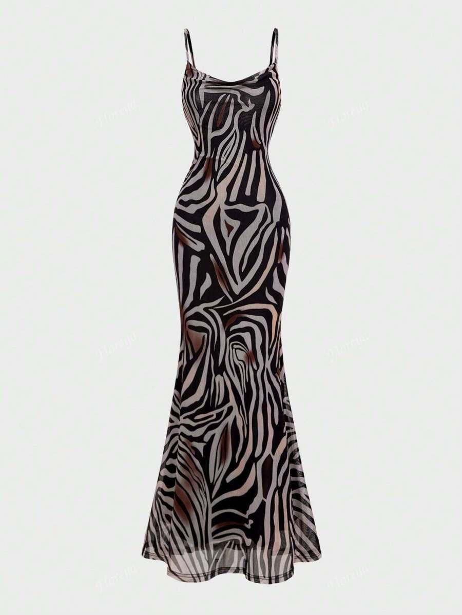 SUKIENKA NA RAMIĄCZKACH ANIMAL PRINT