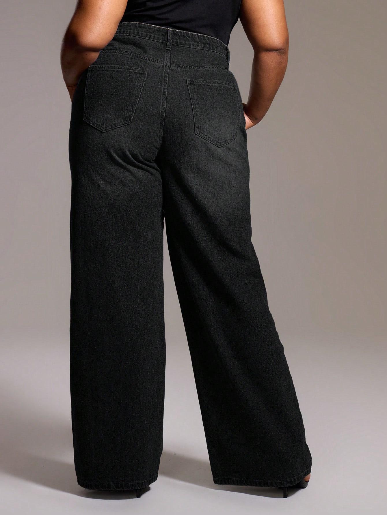 CZARNE SPODNIE JEANS 
