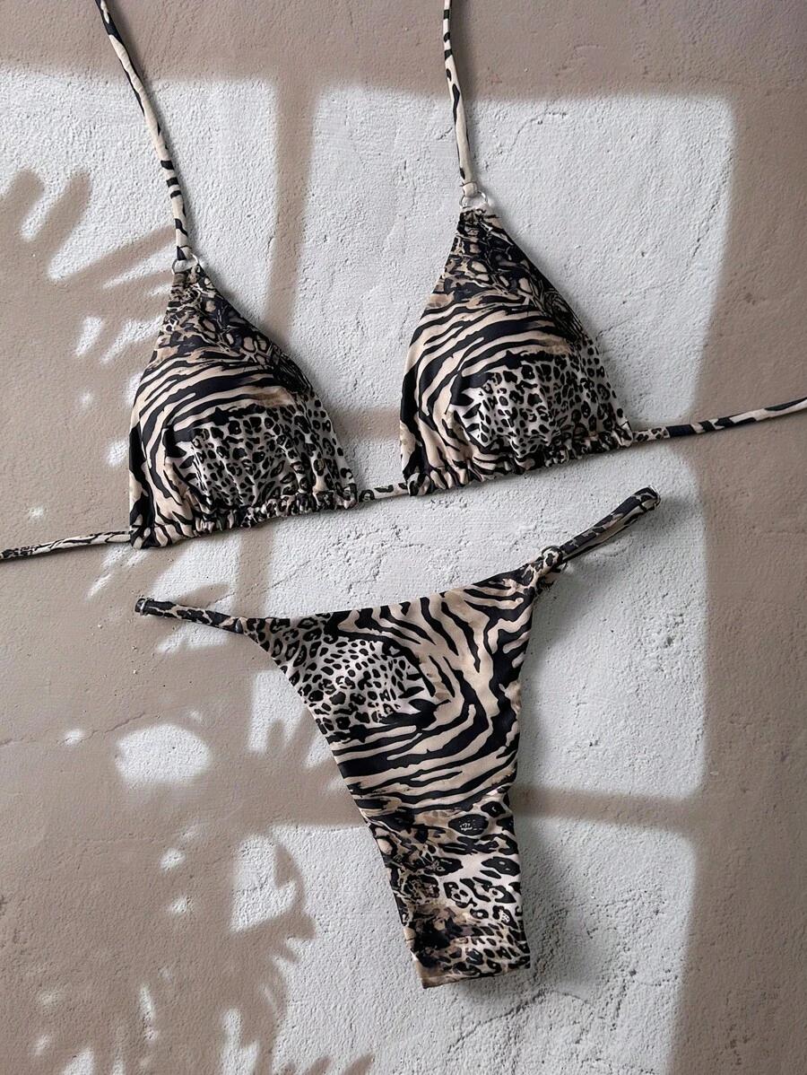 DWUCZĘŚCIOWY STRÓJ KĄPIELOWY ANIMAL PRINT