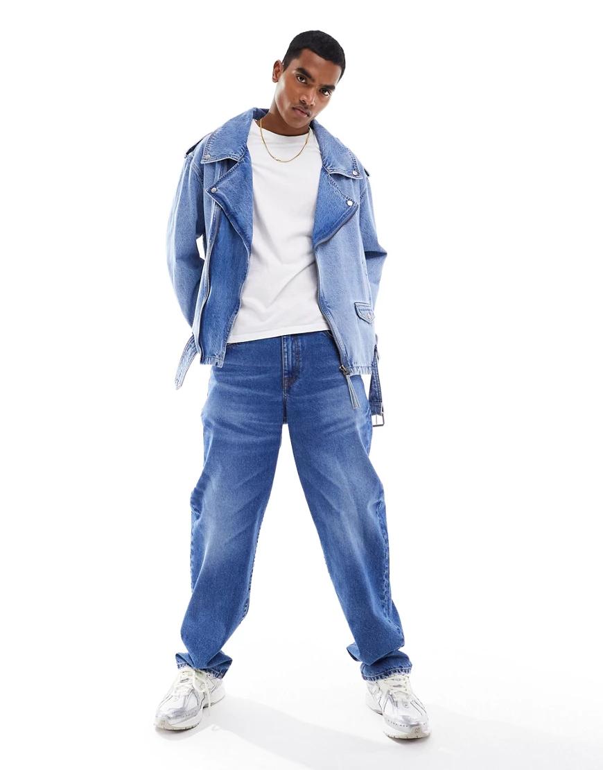 niebiska kurtka jeansowa oversize 