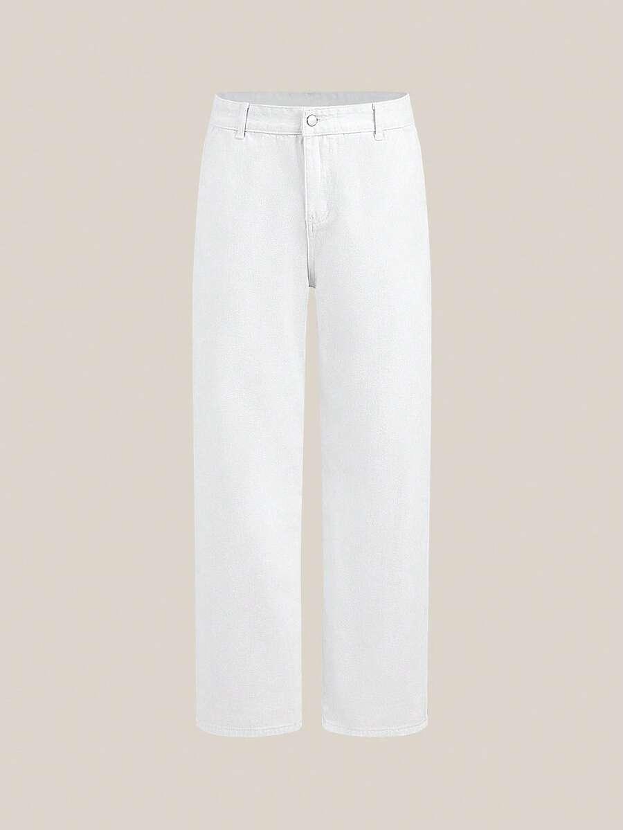 BIAŁE PROSTE SPODNIE jeans