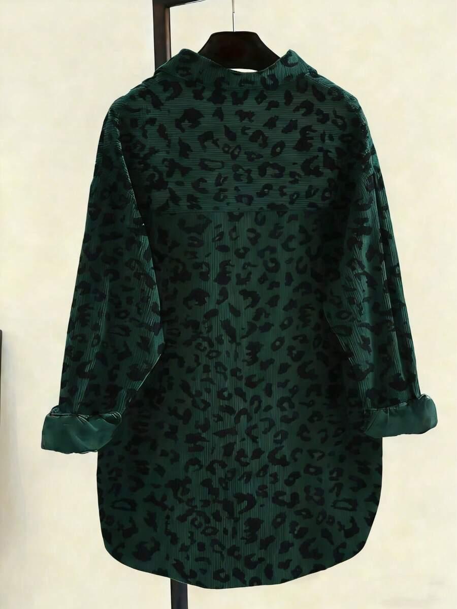zielona koszula animal print