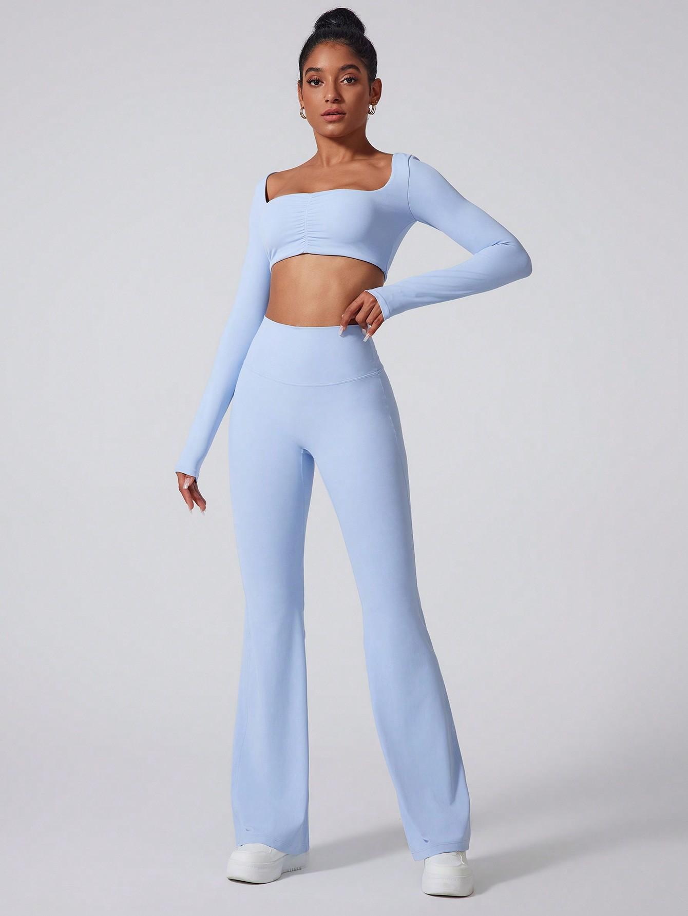 niebieskie legginsy