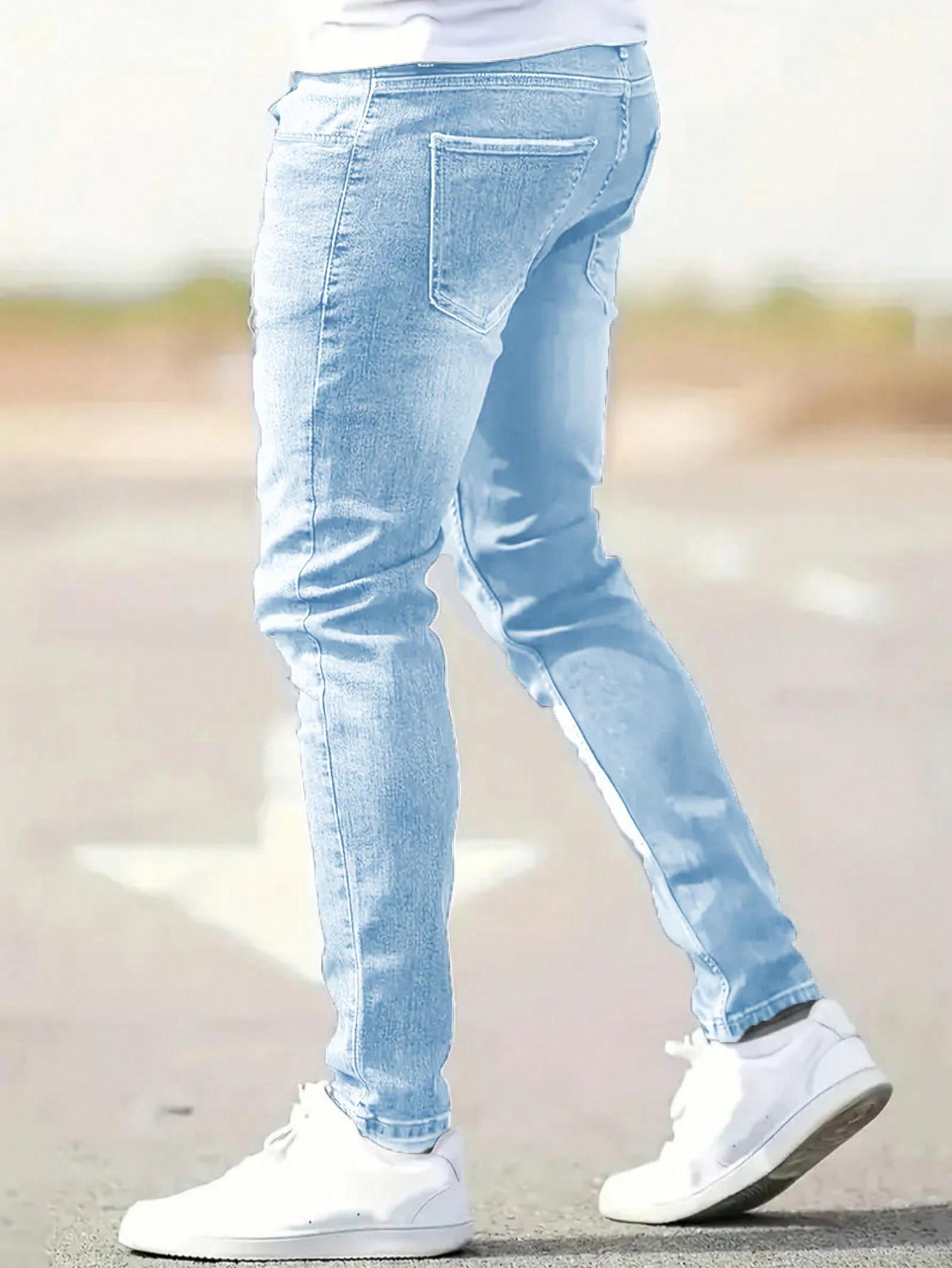 NIEBIESKIE SPODNIE JEANS RURKI PRZETARCIA