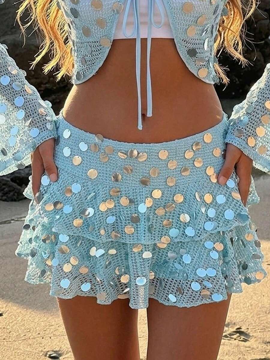 NIEBIESKA MINI SPÓDNICA